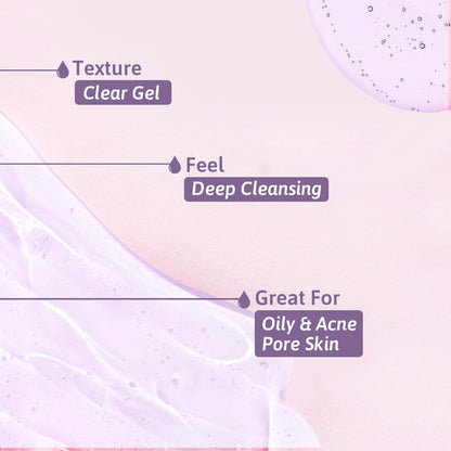 Glamveda Glycolic Acid & 0.05% ww Salicylic Acid Anti Acne face wash | For Oily & Acne Prone Skin | Oil balancing, Deep Cleansing | No Paraben, SLS | 100 ml