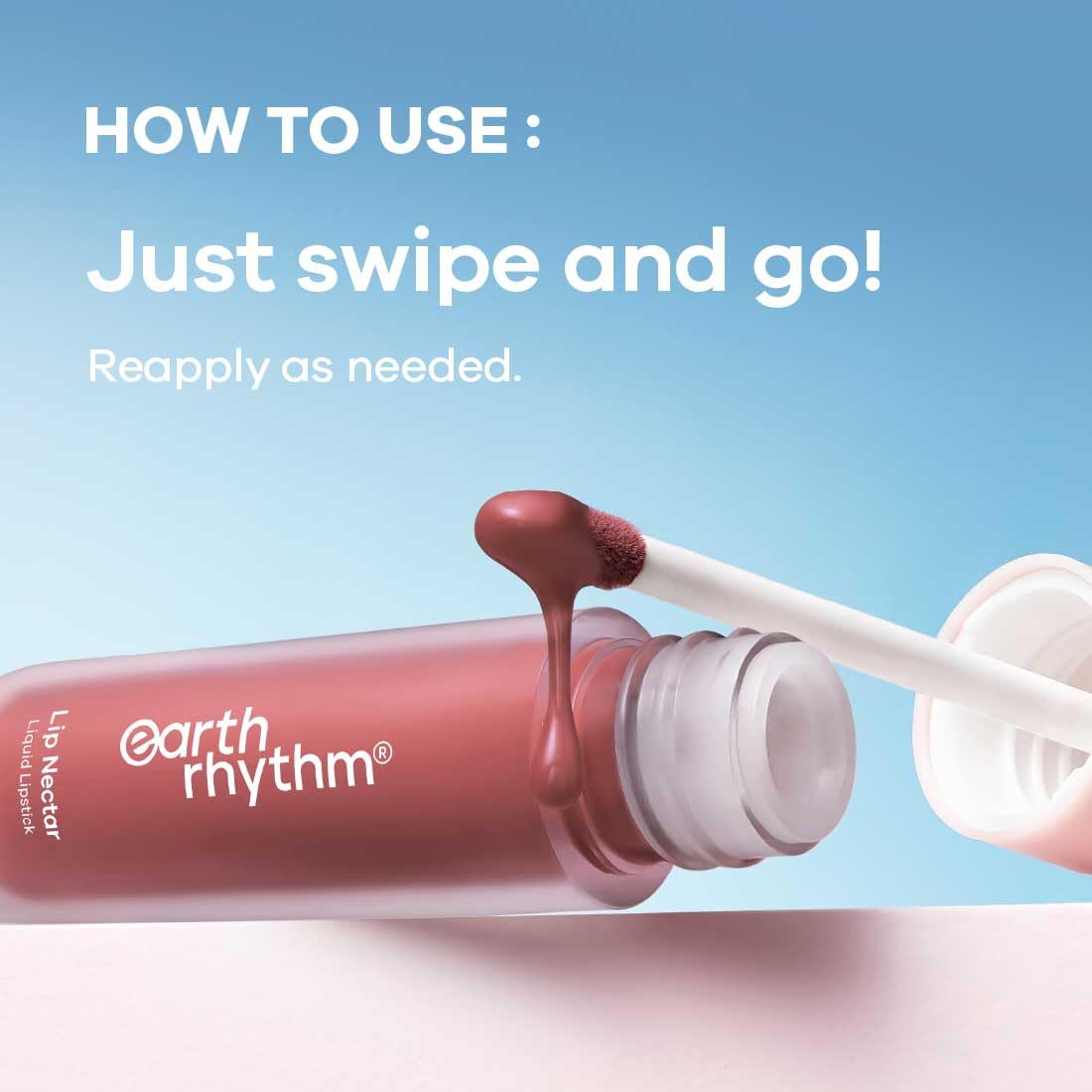 Earth Rhythm Lip Nectar Matte Liquid Lipstick, Weightless, Never Drying, No Mineral Oil 5g - Fig