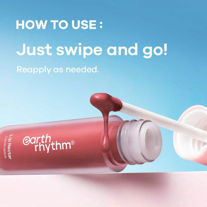 Earth Rhythm Lip Nectar Matte Liquid Lipstick, Weightless, Never Drying, No Mineral Oil 5g - Fig