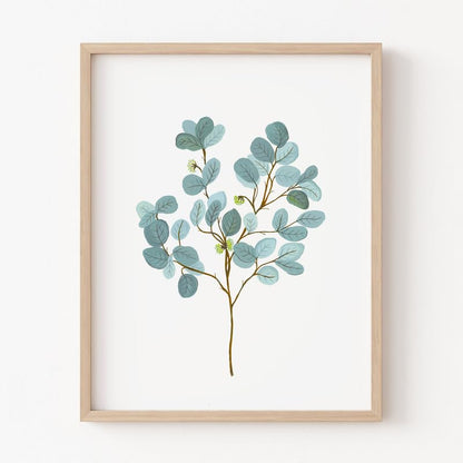 Eucalyptus Botanical Wall Painting| Modern Art Painting For Living Room Bed Room And Office | 11 X 14 Inches (Natural Frame)