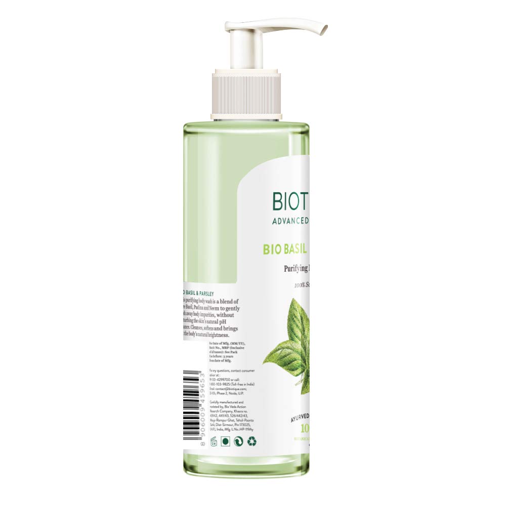 Biotique Bio Basilic Purifying Toner bottle on a white background