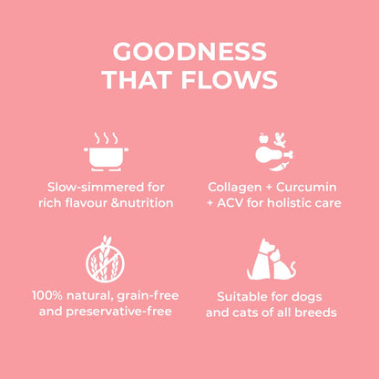 Applod Chicken & Lamb Bone Broth with Pumpkin & Carrot for Dogs & Cats | Protein-Rich Grain-Free Meal Topper with Collagen & Amino Acids | Supports Joint, Muscle, Digestive & Eye Health | 150ml