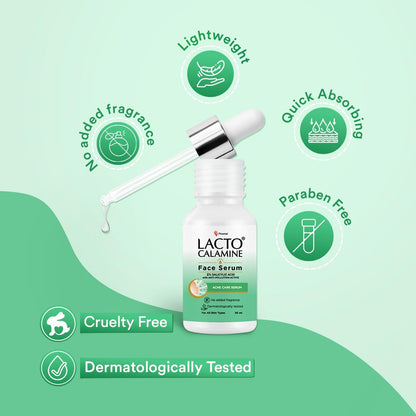 Lacto Calamine 2% Salicylic Acid Face Serum | 30ml | Face Serum For Acne, Blackheads, Oil control, Open Pores & Clear Skin | Dermatologically Tested & Fragrance Free