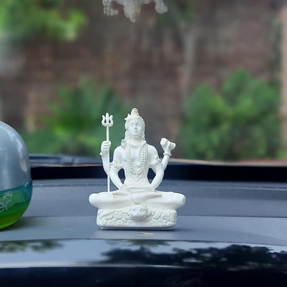 Shiv Shiva Murti Statue Idols Sculpture for Car Dashboard Pooja Temple Room Home Decoration & Festival Occasions Gifts (3 Inches Height, Resin) (SHRS114)