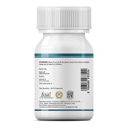 INLIFE N Acetyl Cysteine NAC Supplement 600mg | Antioxidant, Supports Liver & Respiratory Health - 60 Vegetarian Capsules (Pack of 1)