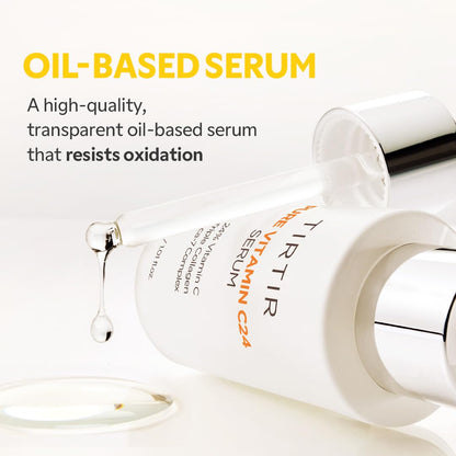 TIRTIR Vitamin C 24% Serum for Face, Dark Spot Corrector for Sensitive Skin, Anti Aging Collagen Serum, Even Tone & Wrinkle Care, Korean Skincare - 30ml