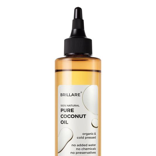 Brillare Pure Coconut Oil, Organic and Cold Pressed Hair Oil with Zero Chemicals, Rich in Vitamins & Amino Acids, Best for Dry & Flaky Skin