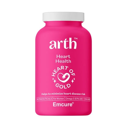 Arth Heart Health | Promotes good heart health, Supports Cardiovascular health, Manages Cholestrol levels | Omega 3's anti-inflammatory properties help to maintain heart health, immunity, skin and bone health (30 Capsules)