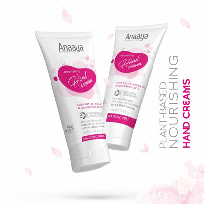 Anaaya Nourishing Hand Cream | Majestic Rose | Shea Butter & Cocoa Butter with Argan Oil & Hyaluronic | Soft & Moisturizing | Vegan & Paraben Free (50g)