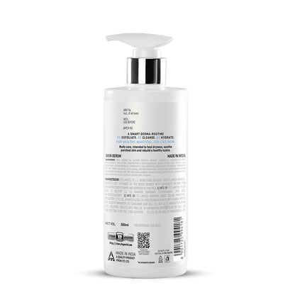 Skincare bottle with label on a white background