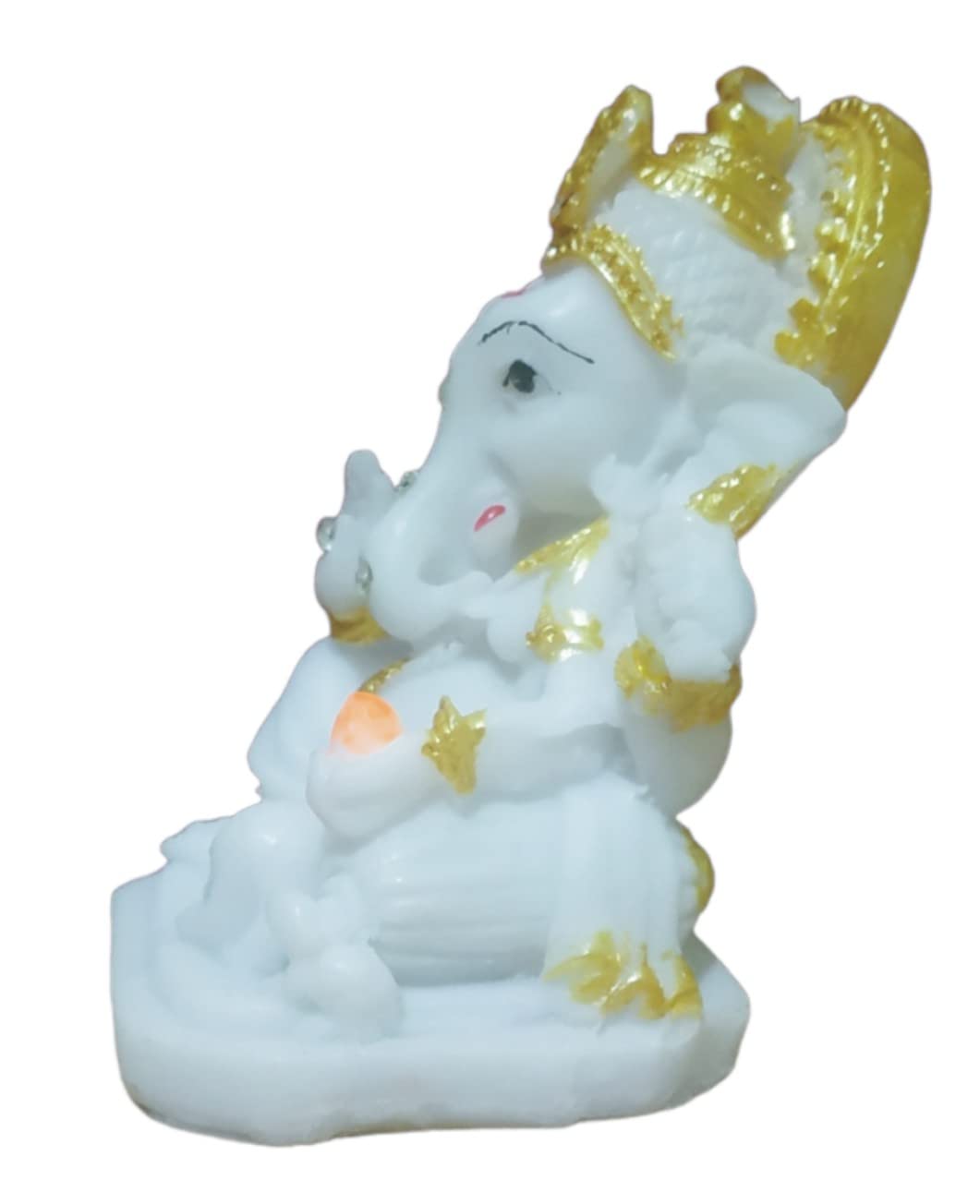 Ganesha Ganesh Ganpati Gajanan Statue Idol Murti Gift Item Decorative Showpiece Multicolor Polyresin Pack of 1 (B002)