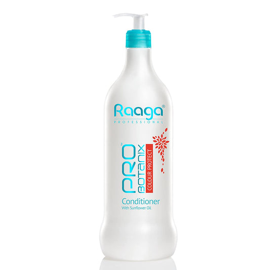 Raaga conditioner bottle with pump on a white background