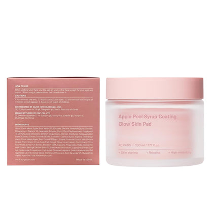 SUNGBOON EDITOR Apple Peel Glow Skin Syrup Soothing Pad (40 Pads) | Korean Toner Pads with Apple Peel Extract, Hyaluronic Acid & Ceramide | Gentle Exfoliating, Hydrating, Pore Care, Skin Texture Refining & Glow Boosting