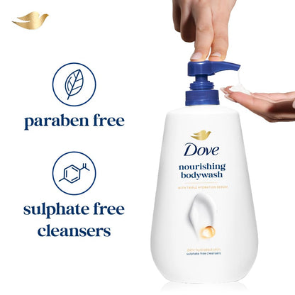 Dove Nourishing Bodywash with Triple Hydration Serum, 825ml