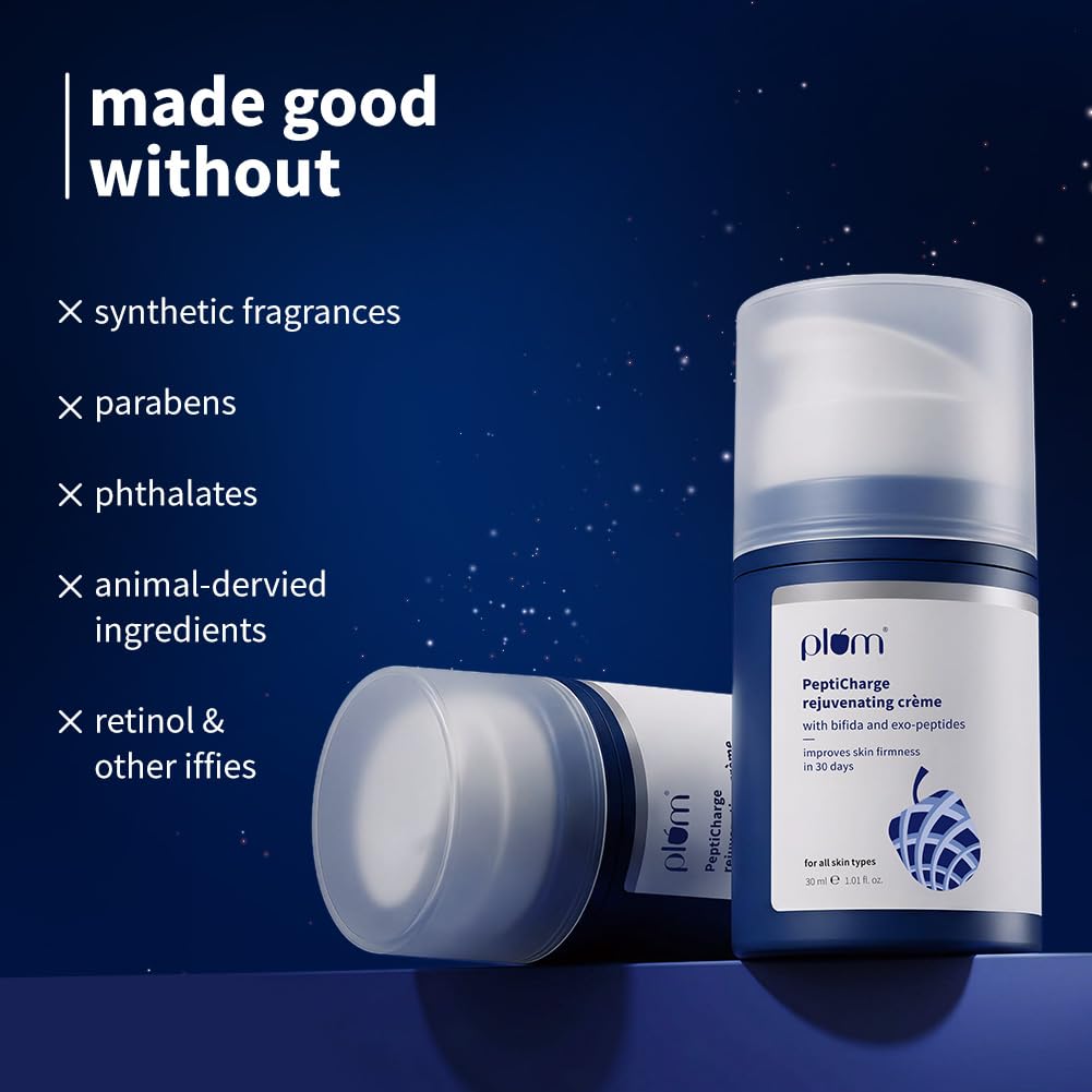 Plum PeptiCharge Rejuvenating Crème | Visibly firmer skin in 28 days | 30g
