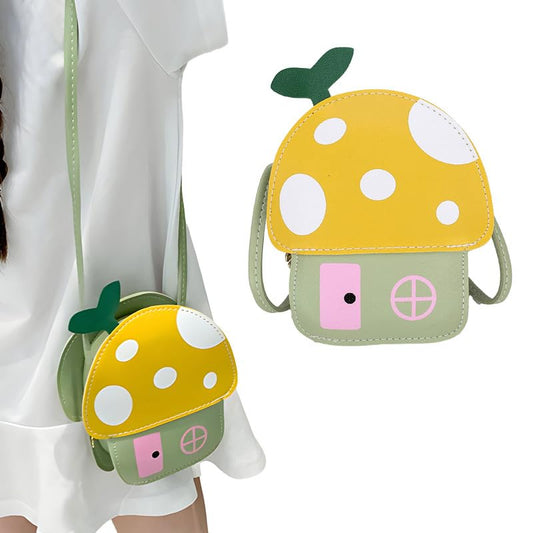 BEMBIKA Kids Sling Bag – Trendy Mini Crossbody Sling Backpack for Boys & Girls, Colorful PU Shoulder Bag -(1–5 Years | Yellow Flower Design)