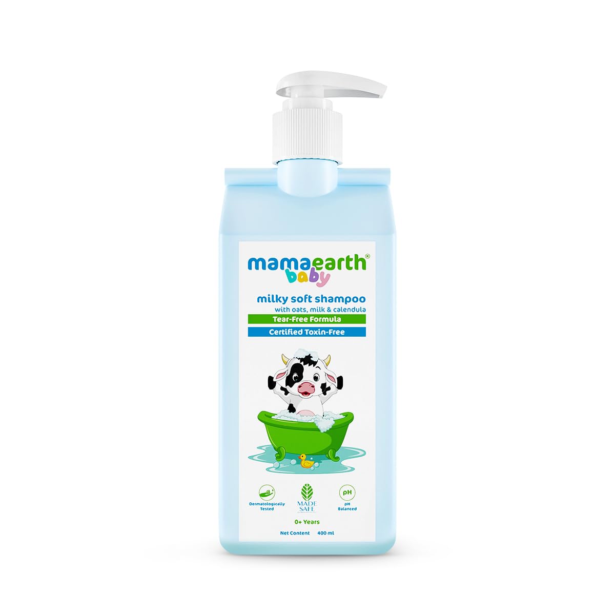 Mamaearth Milky Soft Shampoo For Babies - 400 ml | Infused with Oats, Milk and Calendula | Gently Cleanses Hair, Balances Scalp pH & Makes Hair Soft & Smooth