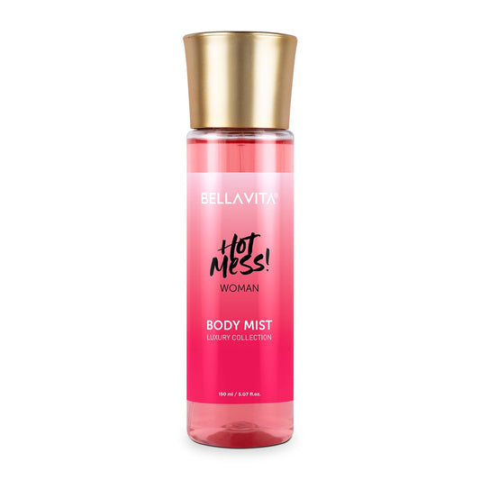 Bella Vita Luxury Hot Mess Woman Body Spray Mist Perfume with Citrus Mandarin, Passionfruit, Rose, Jasmine, Vanilla & Musk Long Lasting Fragrance, 150ML