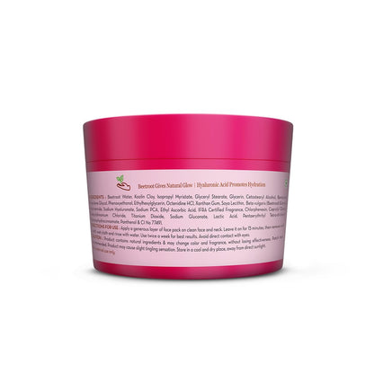 Mamaearth Beetroot Hydraful Face Pack with Beetroot & Hyaluronic Acid for All Skin Types - 200 g | Natural DIY-like Texture | Gives Hydrated Pink Glow | Crafted with Beetroot & Hyaluronic Acid | Free from Harmful Chemicals