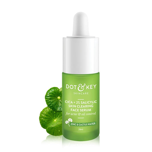 Zephivo Dot & Key 2% Salicylic Acid + Cica Anti Acne Serum with Zinc | Salicylic Acid Serum for Acne and Dark Spots | Serum for Oily Acne Prone Skin & Sensitive Skin | Oil-Free & Non Comedogenic | 20 ml
