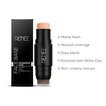RENEE Face Base Foundation Stick with Applicator - Mocha, 8gm