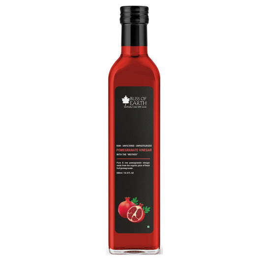 Bliss of Earth Raw Pomegranate Vinegar With Mother, Unfiltered Anar Ka Sirka For Cooking, Healhty Digestion & Metabolism, 500ml