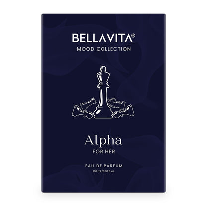 BELLAVITA Mood Collection ALPHA Eau De Parfum for Her with Bergamot, Lavender and Patchouli |Premium, Long Lasting Floral Fragrance Perfume for Women, 100 ML