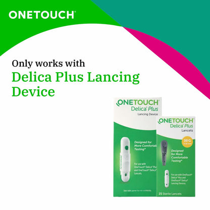 OneTouch Delica Plus Lancets | Pack of 50 Lancets | For Virtually Pain Free Blood Glucose Testing| Global Iconic Brand | For use with OneTouch Delica Plus Lancing Device