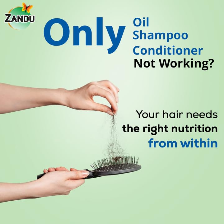 Zandu Hair Vitalizer Juice | Made With 11 Ayurvedic Ingredients, 100% Natural Actives, Vegetarian | 1L