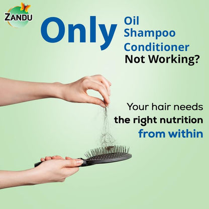 Zandu Hair Vitalizer Juice | Made With 11 Ayurvedic Ingredients, 100% Natural Actives, Vegetarian | 1L