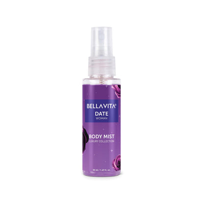 BELLAVITA Date Woman | Body Mist | 50ml | Refreshing Floral, Fruity & Vanilla | Long Lasting | with Pink Pepper and Red Fruits
