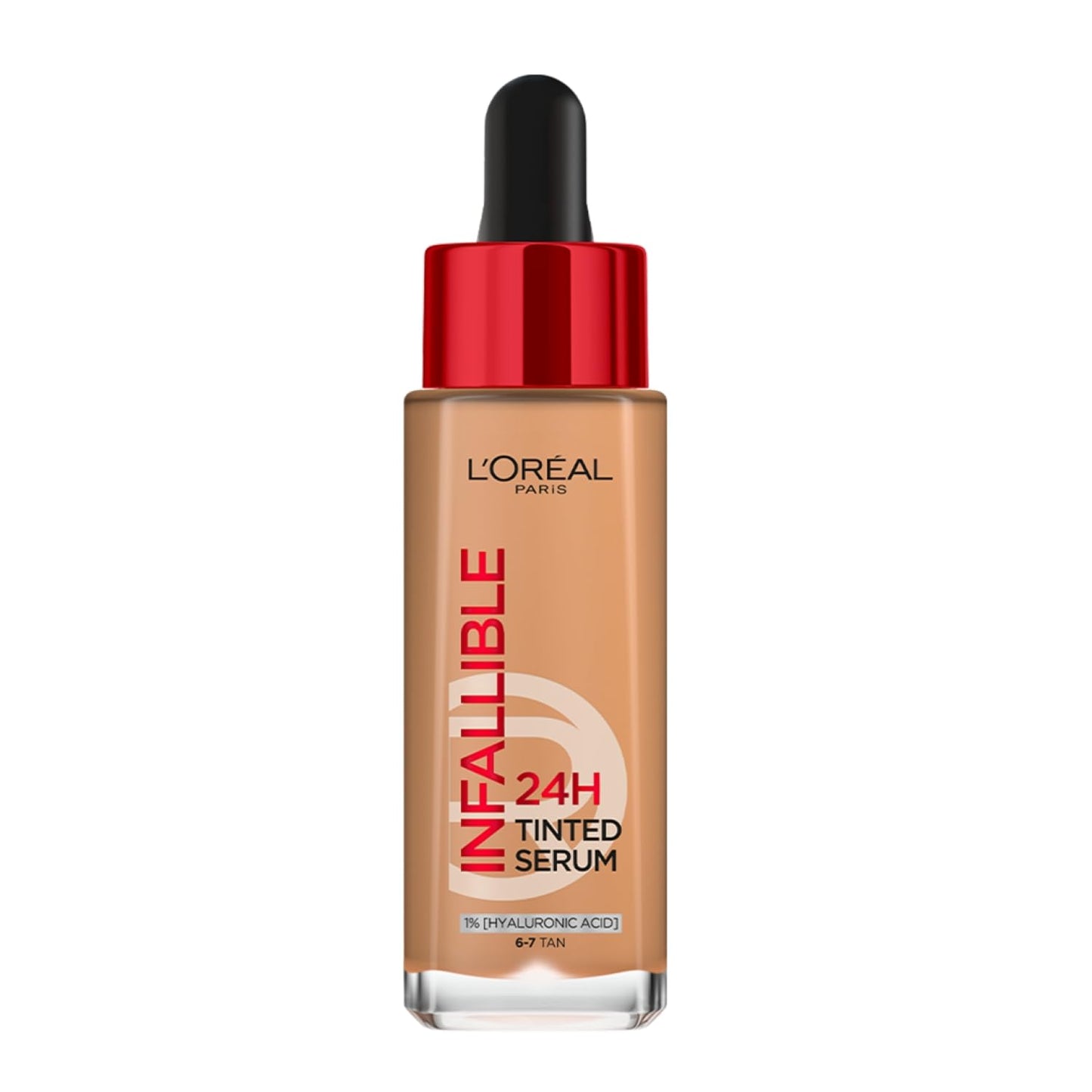 L’Oréal Paris Infallible 24H Tinted Serum Foundation, Light-weight Coverage, Dewy & Radiant Finish, Transfer-proof, 30ml