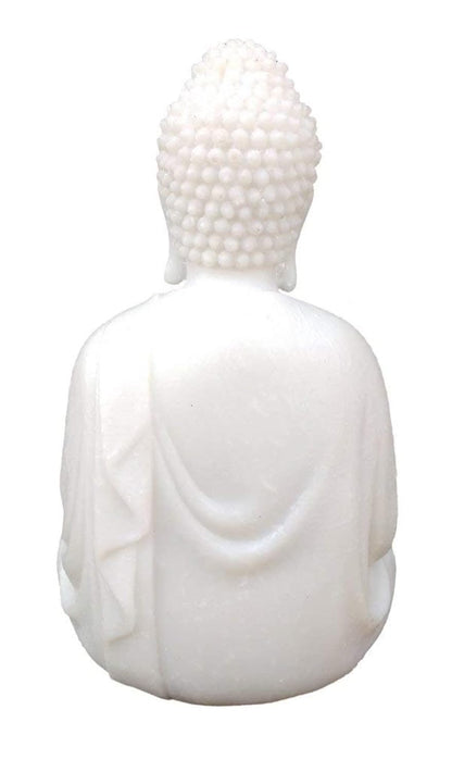 Beautiful Meditating Dhyan Gautam Buddh Bhagwan/God Idol Figurine for Livingroom|Bedroom|Office Desk|Desktop Table|Home Décor|Gifting (5.5-inch) Decorative Showpiece (White), Idol