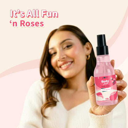 Plum BodyLovin' Feelin' So Rose Body Mist | Long Lasting Floral Fragrance For Women With Fresh Floral, Rose & Musk | High On Fun | Travel-Friendly Perfume Body Spray 150 ml