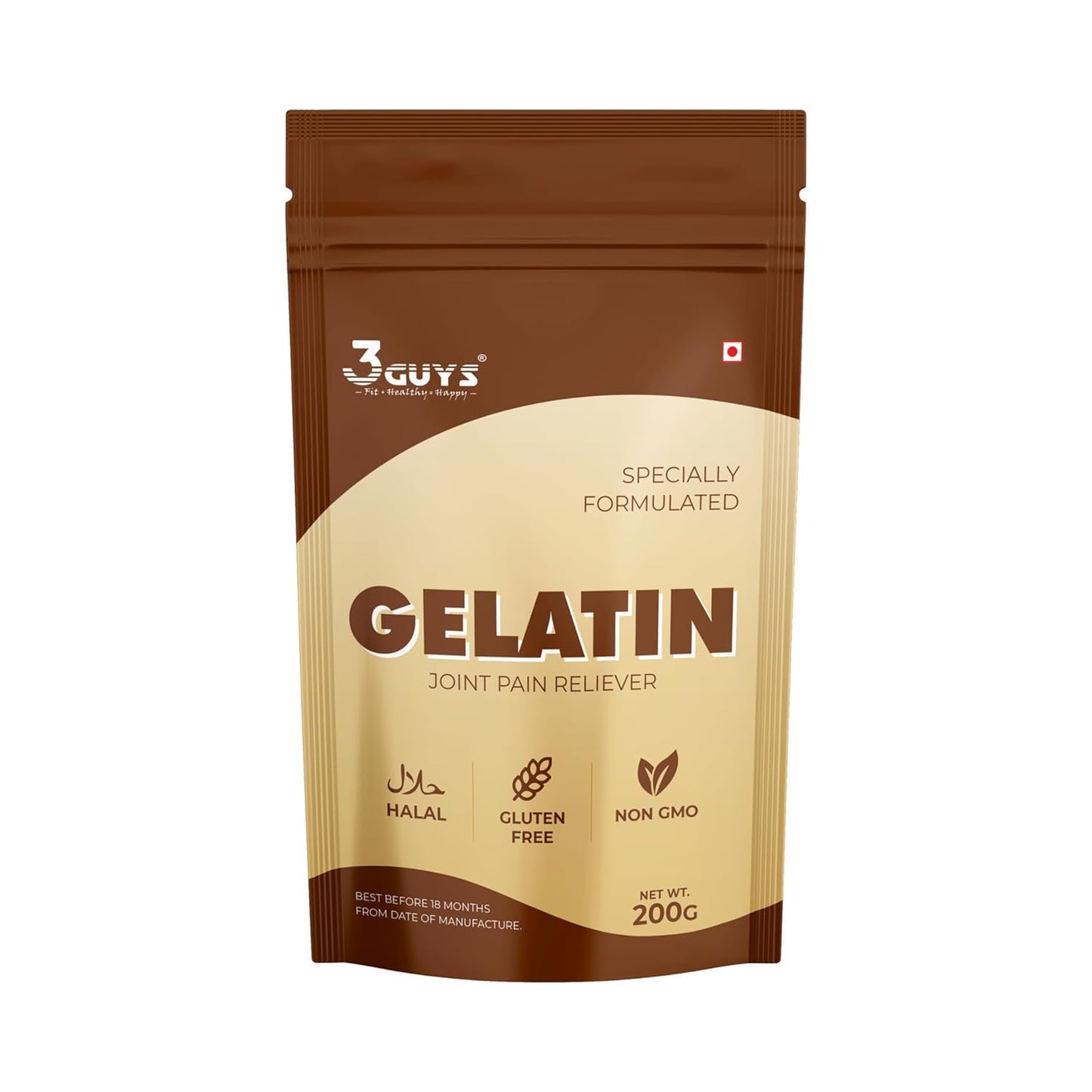 3 GUYS Edible Gelatin Powder 200g for Food & Cosmetic Use | Natural Joint Pain Reliever & Digestion Support | Unflavoured Base for DIY Peel-Off Face Masks & Hair Removal | Gluten-Free, Halal & Non-GMO