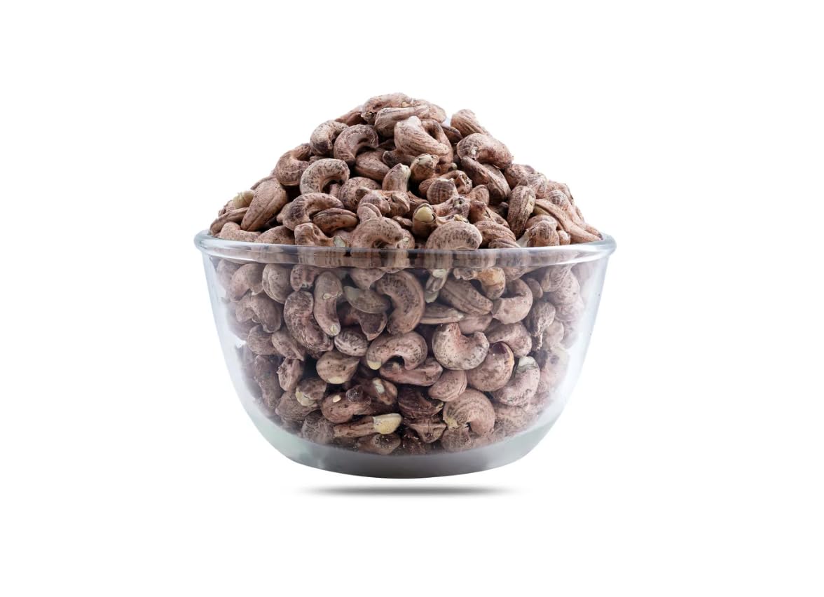 farm2nut Premium Borma Cashews/Skin Cashew Nuts Natural Unpeeled Whole Kaju Packed in Reusable Jar. Goa cashew nuts