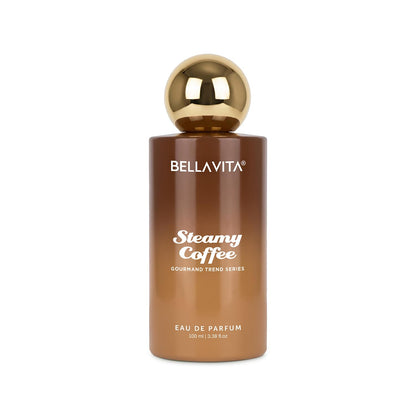 BELLAVITA Steamy Coffee | Long Lasting EDP | 100ml | Perfume for Man | Perfume for Woman | Smells Like a Fresh Brewed Coffee | Vanilla, Almond & Sandalwood | Premium Unisex Gourmand Fragrance