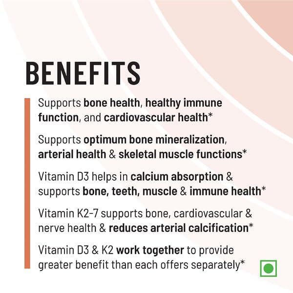 Zephivo Unived D3+K2 (MK-7) | Vegan Vitamin D3 & Vitamin K2-7 (MenaquinGold) | Immunity, Heart, Muscle, & Bone Health | Plant-Based & Natural | 90 Vegan Capsules
