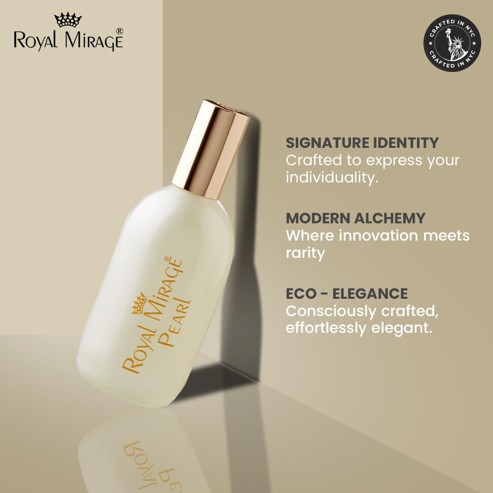 Royal Mirage Pearl Eau de Cologne | Long-Lasting Perfume for Women | Fresh & Elegant Fragrance | Bergamot, Honey & Sandalwood Notes | Versatile Everyday Wear | Gift for Woman | 120ml