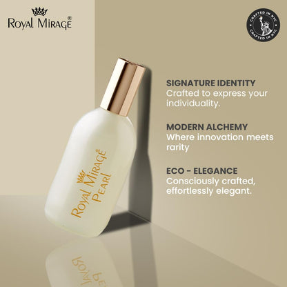 Royal Mirage Pearl Eau de Cologne | Long-Lasting Perfume for Women | Fresh & Elegant Fragrance | Bergamot, Honey & Sandalwood Notes | Versatile Everyday Wear | Gift for Woman | 120ml