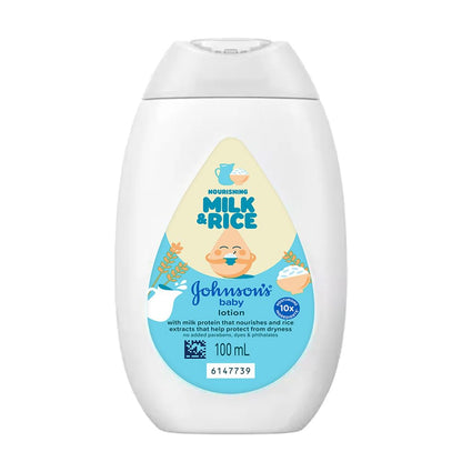 Johnson's Baby Milk and Rice Lotion, 100ml, White
