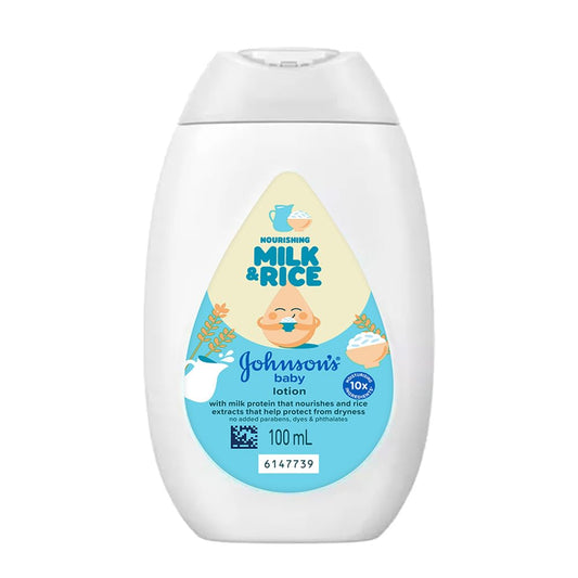 Johnson's Baby Milk and Rice Lotion, 100ml, White