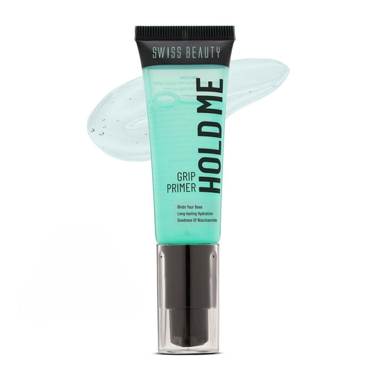 Swiss Beauty Hold Me Grip Primer | Hydrating | Grippy Gel Formula | Sweat-Resistant & Humidity-Proof | Enriched with Niacinamide & Centella | Long-Lasting Base | 24ml
