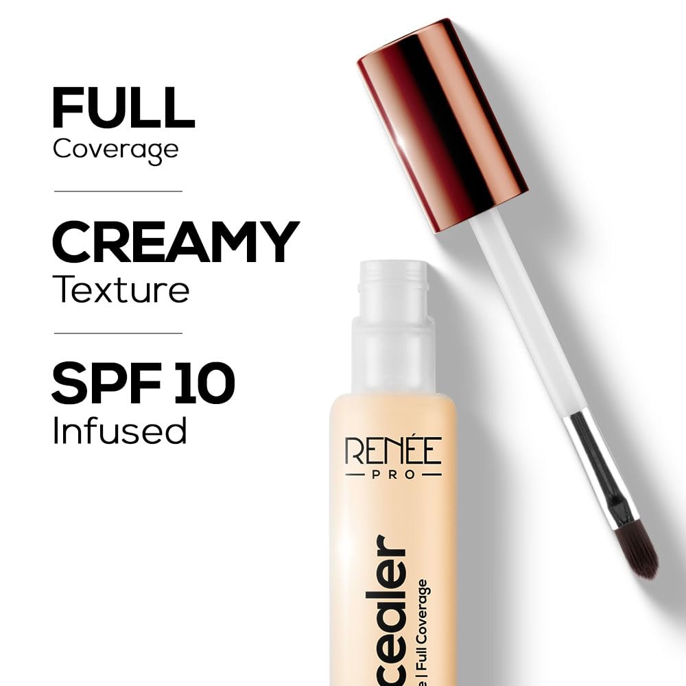 RENEE PRO Liquid Concealer - Cookie, Lightweight, Full Coverage, Long-Lasting, Buildable. Seamlessly Hides Blemishes & Dark Spots for Natural Finish. Infused with Vitamin A & Niacinamide 14ml