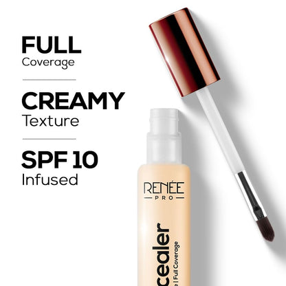 RENEE PRO Liquid Concealer - Cookie, Lightweight, Full Coverage, Long-Lasting, Buildable. Seamlessly Hides Blemishes & Dark Spots for Natural Finish. Infused with Vitamin A & Niacinamide 14ml