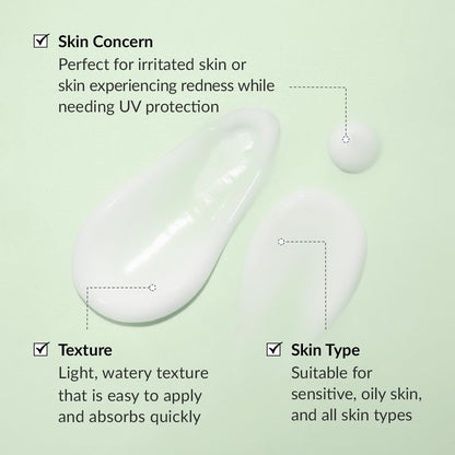 Product description with text on a green background
