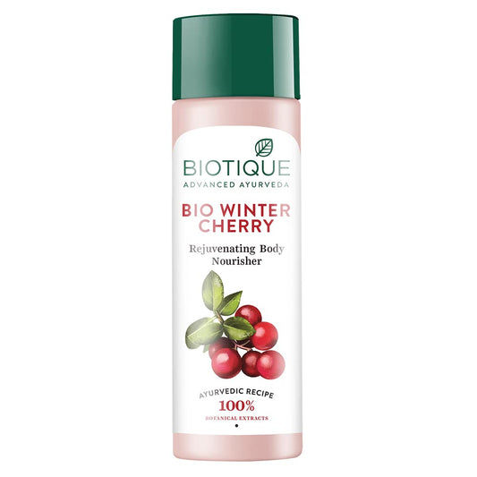 Biotique Winter Cherry Rejuvenating Body Lotion | Moisturizes and Hydrates the Skin | Prevents Ageing, Wrinkles and Dark Spots| 100% Botanical Extracts| Suitable for All Skin Types | 190ml