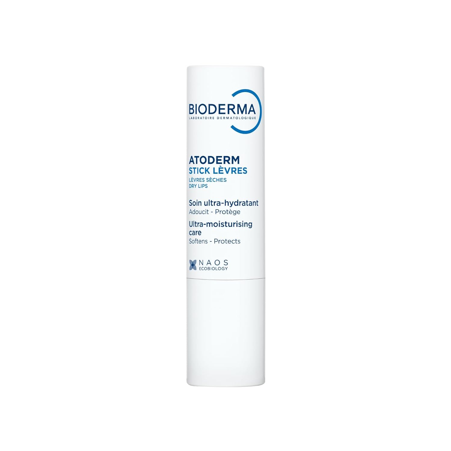 Bioderma Atoderm lip balm stick on a white background