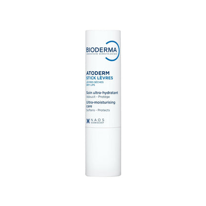 Bioderma Atoderm lip balm stick on a white background