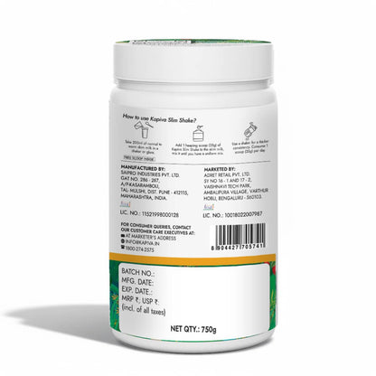 Kapiva Mango Slim Shake 750g | High-Protein Meal Replacement Drink with 7 Ayurvedic Herbs for Weight Control